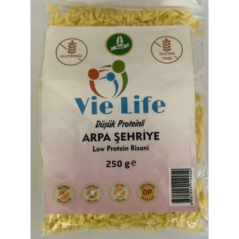 Vie Life Arpa Şehriye Düşük Proteinli 250 Gr Vie Life Arpa Şehriye Düşük Proteinli 250 Gr