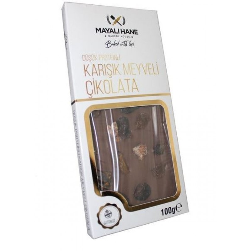 Mayalı Hane Düşük Proteinli Karışık Meyveli Çikolata 100 gr